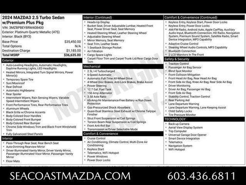 Platinum Quartz Metallic 2024 Mazda Mazda3 AWD w/Premium Package