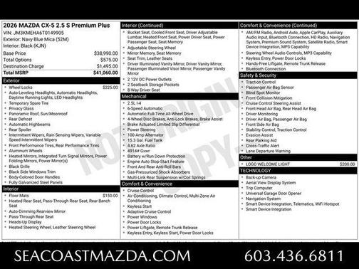 Navy Blue Mica 2026 Mazda CX-5 Premium Plus