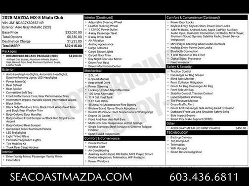 2025 Mazda MX-5 Miata Club