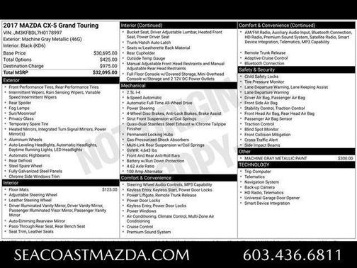 Machine Gray Metallic 2017 Mazda CX-5 Grand Touring