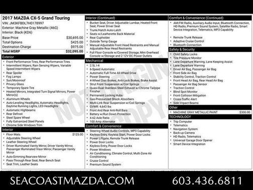 Machine Gray Metallic 2017 Mazda CX-5 Grand Touring