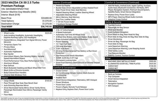 2023 Mazda CX-30 2.5 Turbo Premium Package