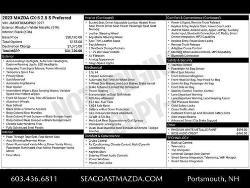 2023 Mazda CX-5 2.5 S Preferred Package