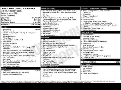 2026 Mazda CX-50 2.5 S PREMIUM