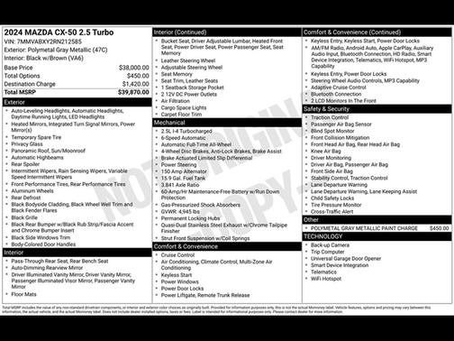 2024 Mazda CX-50 2.5 Turbo