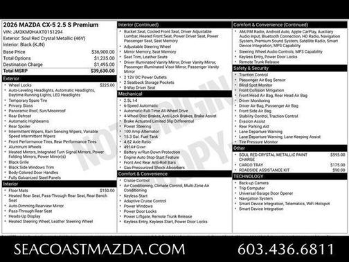 Soul Red Crystal Metallic 2026 Mazda CX-5 Preferred