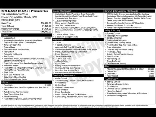 Polymetal Gray Metallic 2026 Mazda CX-5 Premium Plus