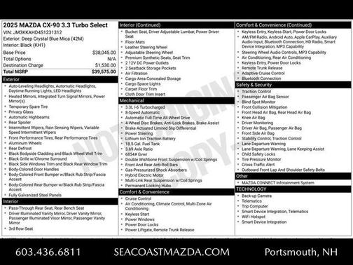 2025 Mazda CX-90 3.3 Turbo Select Package