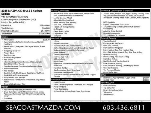 Polymetal Gray Metallic 2025 Mazda CX-30 2.5 S Carbon Edition