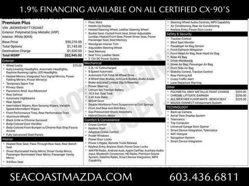 Polymetal Gray Metallic 2026 Mazda CX-90 Premium Plus