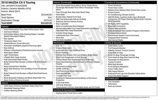 Ceramic Metallic 2018 Mazda CX-3 Touring