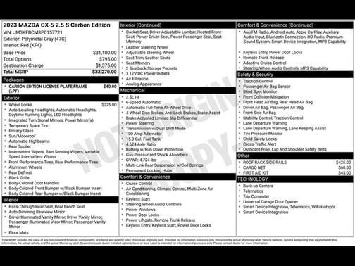 2023 Mazda CX-5 2.5 S Carbon Edition