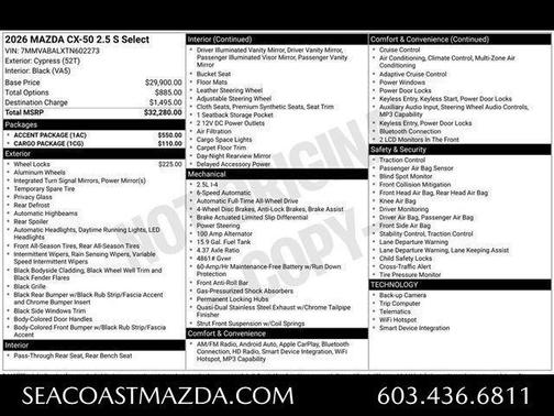 Cypress 2026 Mazda CX-50 2.5 S SELECT
