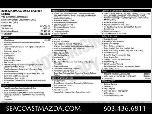 Polymetal Gray Metallic 2026 Mazda CX-30 2.5 S Carbon Edition