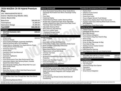 Machine Gray Metallic 2026 Mazda CX-50 Premium Plus