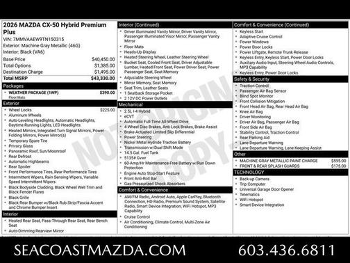 Machine Gray Metallic 2026 Mazda CX-50 Premium Plus