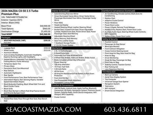 Cypress 2026 Mazda CX-50 2.5 TURBO PREMIUM PLUS