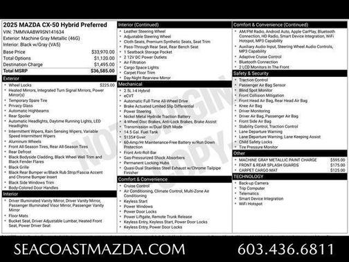 Machine Gray Metallic 2025 Mazda CX-50 Hybrid Preferred Package