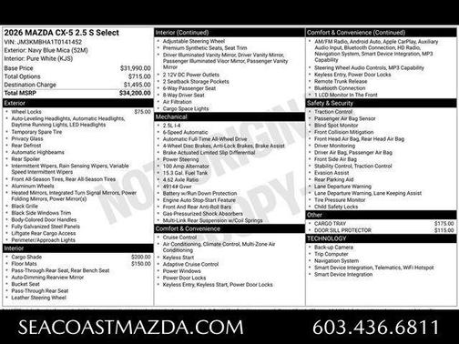 Navy Blue Mica 2026 Mazda CX-5 Select