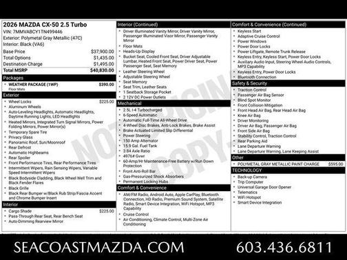 Polymetal Gray Metallic 2026 Mazda CX-50 2.5 Turbo