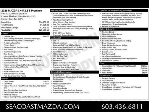 Rhodium White Metallic 2026 Mazda CX-5 Preferred