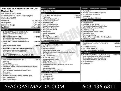 Billet Silver Metallic Clearcoat 2024 RAM 2500 Tradesman