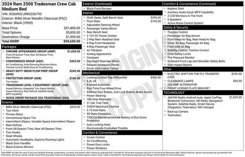 Billet Silver Metallic Clearcoat 2024 RAM 2500 Tradesman