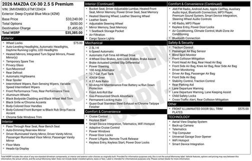 2026 Mazda CX-30 Premium Package