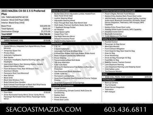 Wind Chill Pearl 2023 Mazda CX-50 2.5 S Preferred Plus Package