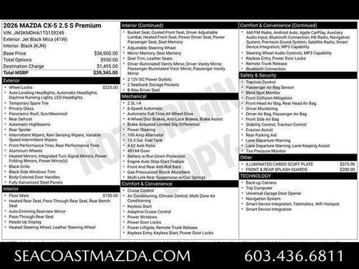 Jet Black Mica 2026 Mazda CX-5 Preferred