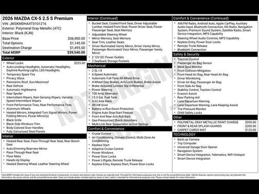 Polymetal Gray Metallic 2026 Mazda CX-5 Preferred