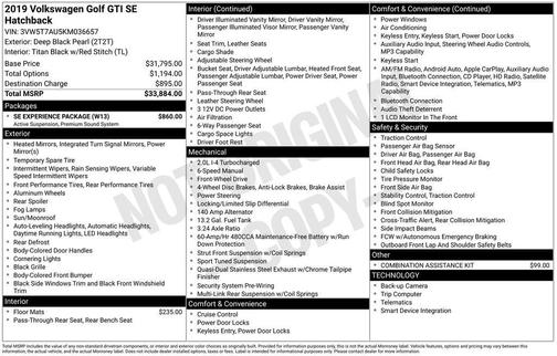 2019 Volkswagen Golf GTI 2.0T SE