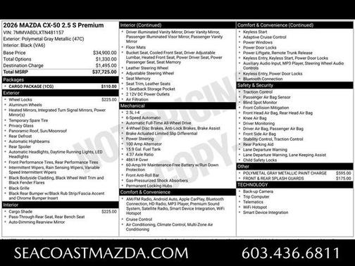 2026 Mazda CX-50 2.5 S PREMIUM