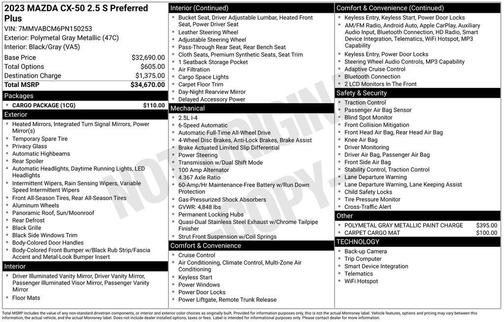 Polymetal Gray Metallic 2023 Mazda CX-50 2.5 S Preferred Plus Package
