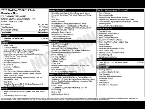 2026 Mazda CX-50 Turbo Premium Plus