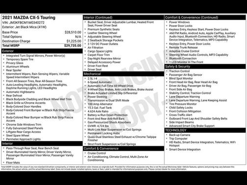 Jet Black Mica 2021 Mazda CX-5 Touring