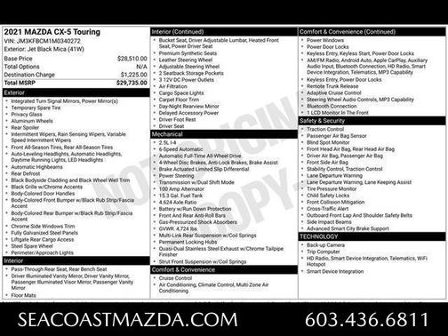 Jet Black Mica 2021 Mazda CX-5 Touring