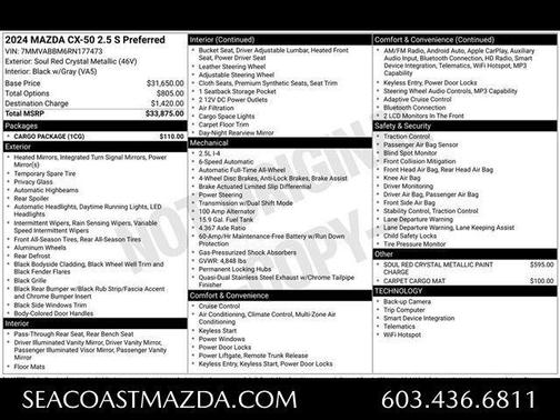 Soul Red Crystal Metallic 2024 Mazda CX-50 2.5 S Preferred Package