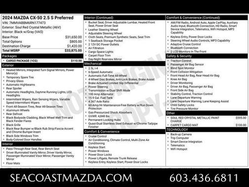 Soul Red Crystal Metallic 2024 Mazda CX-50 2.5 S Preferred Package