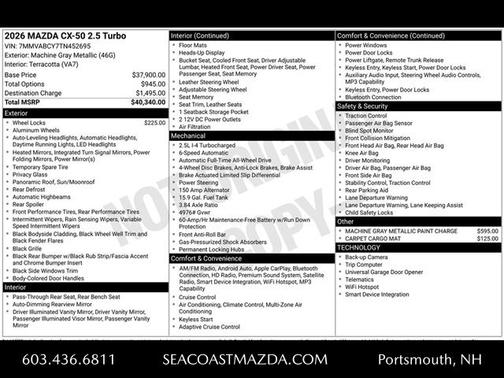 2026 Mazda CX-50 2.5T