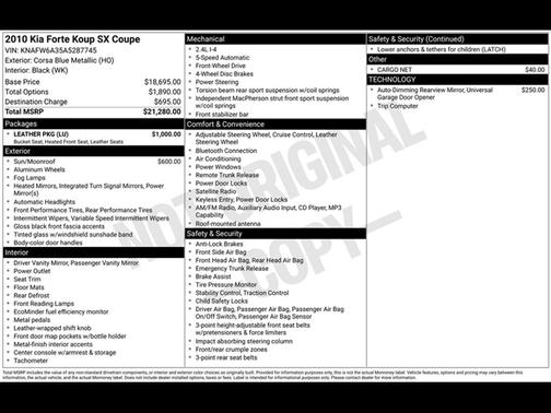 2010 Kia Forte Koup SX