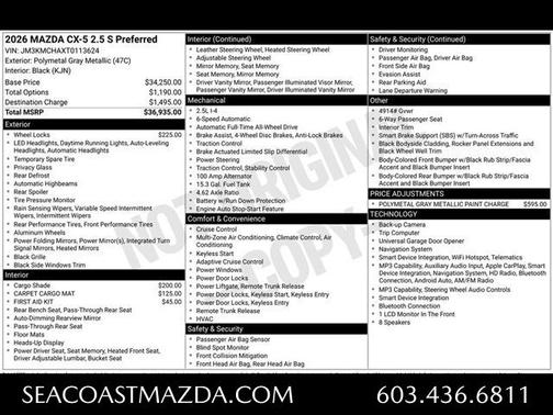 Polymetal Gray Metallic 2026 Mazda CX-5 Preferred