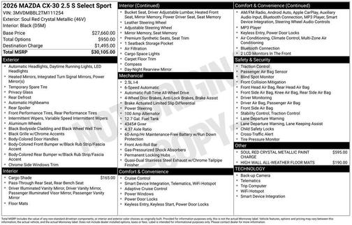 2026 Mazda CX-30 Select