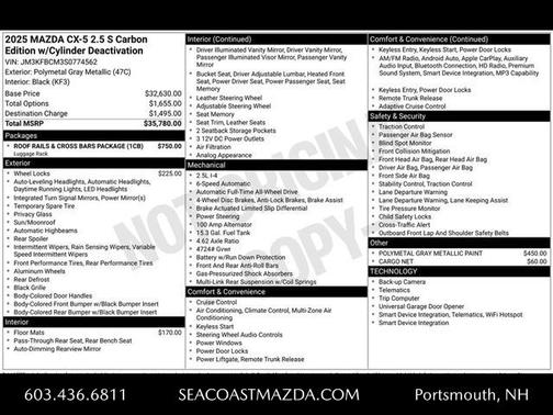 2025 Mazda CX-5 2.5 S Carbon Edition