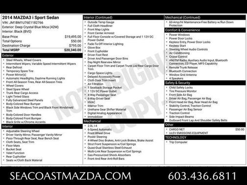 Deep Crystal Blue Mica 2014 Mazda Mazda3 i Sport