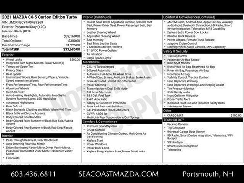 2021 Mazda CX-5 Carbon Edition Turbo