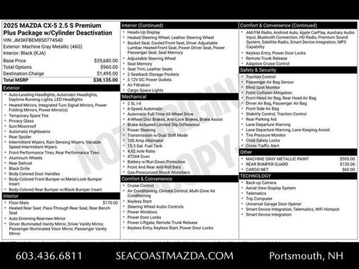 2025 Mazda CX-5 2.5 S Premium Plus Package