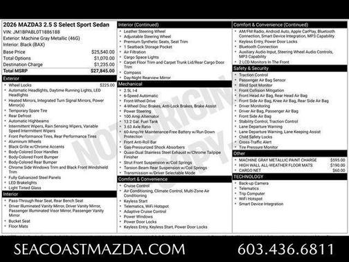 Machine Gray Metallic 2026 Mazda Mazda3 FWD w/Select Package