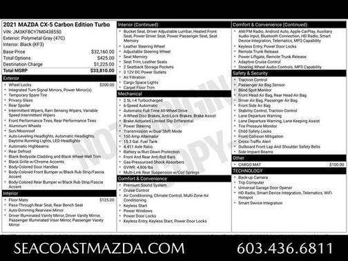Polymetal Gray Metallic 2021 Mazda CX-5 Carbon Edition Turbo