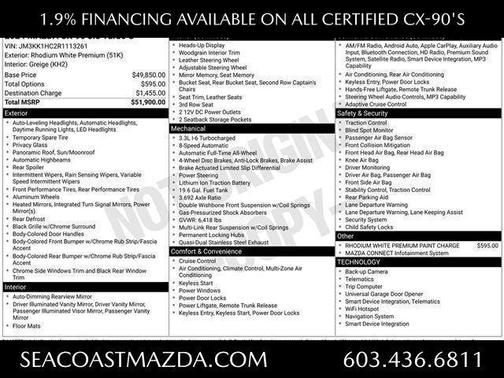 Rhodium White Metallic 2024 Mazda CX-90 S